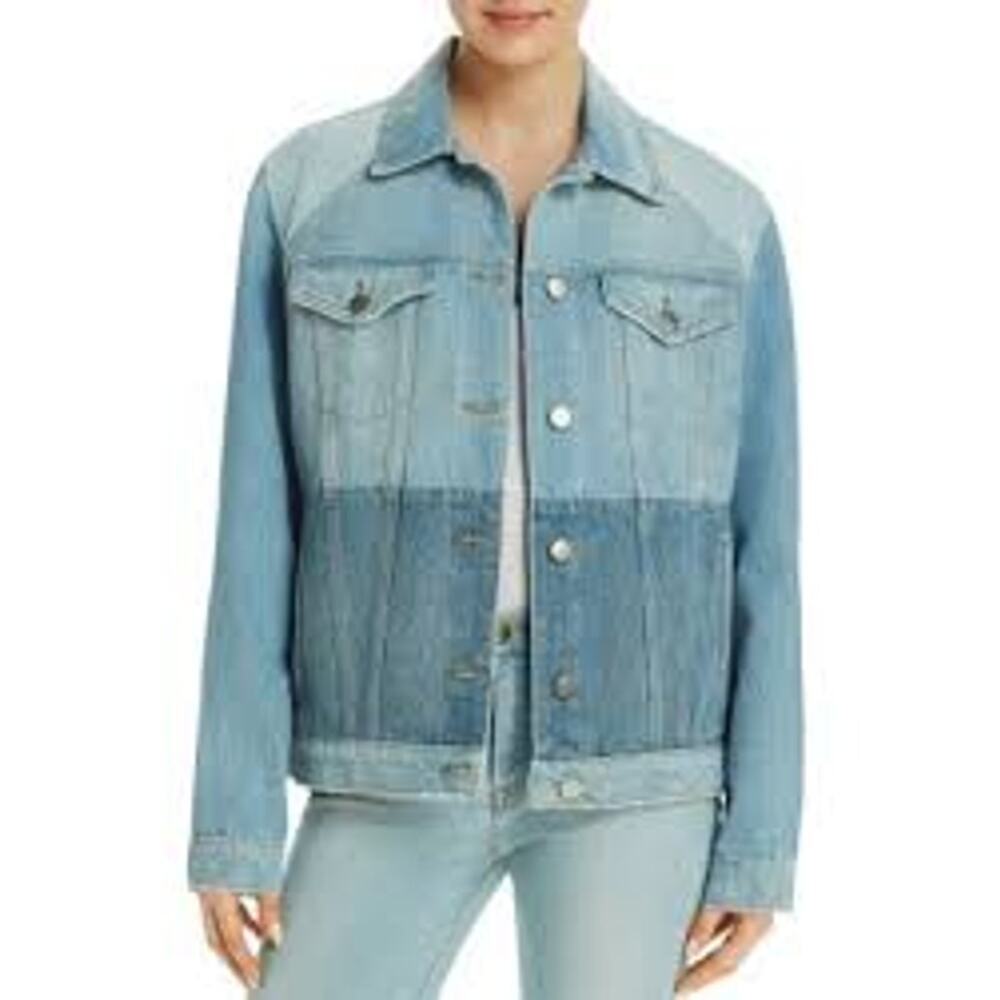 FRAME Le Panel Oversized Two Tone Denim Jacket XS